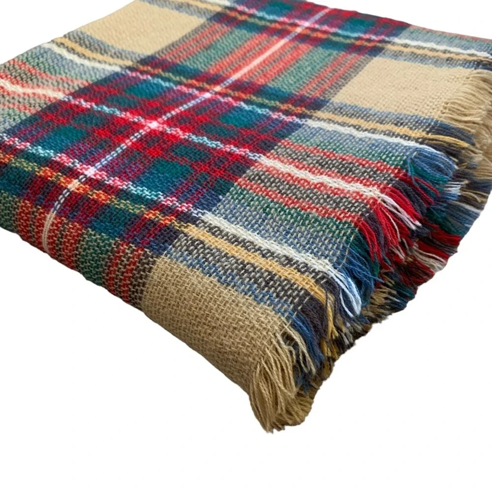 Altar'd State | Plaid Scarf Southern Preppy scarf with fringe blanket scarf